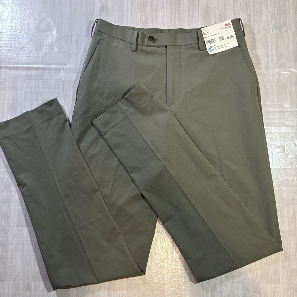 NEW Uniqlo Men's Miracle Air Pants Size 30 X 34 Olive Dry Slim Fit Tapered